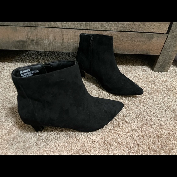 Comfort Suede Black Booties - Picture 2 of 4